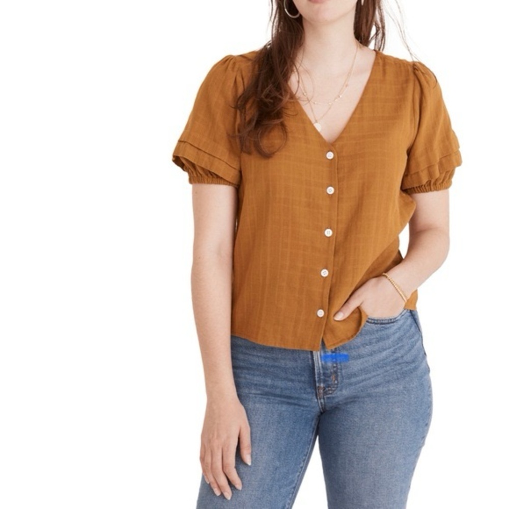 Madewell. Pembroke Cotton Top. Bronze Lichen. Size XXS.